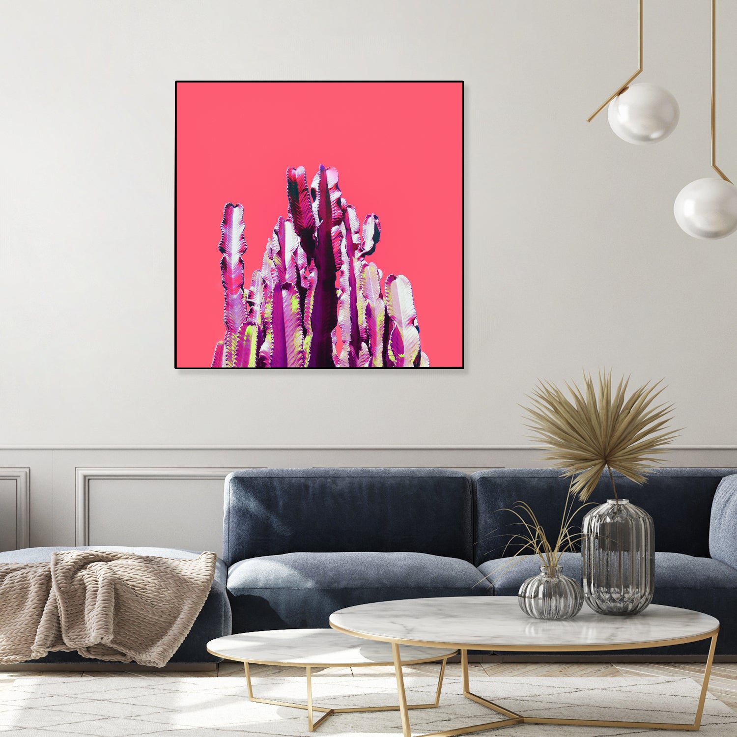 Majestic Cactus on Coral by Dominique Van Roey on GIANT ART - pink photo manipulation