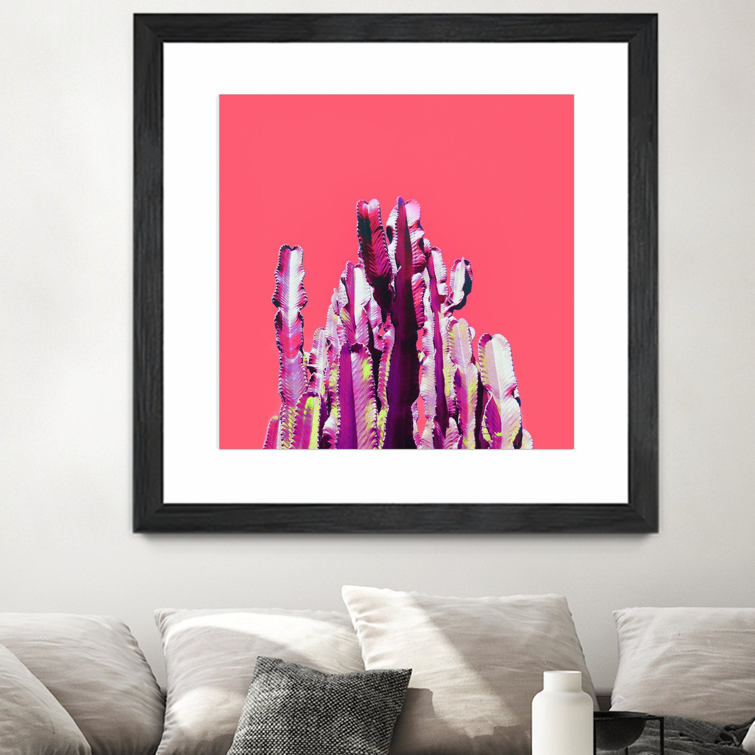 Majestic Cactus on Coral by Dominique Van Roey on GIANT ART - pink photo manipulation