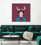 DEER FRIDA by Bianca Green on GIANT ART - blue character design