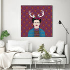 DEER FRIDA by Bianca Green on GIANT ART - blue character design