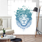 Floral lion by Solti Balázs on GIANT ART - white digital drawing