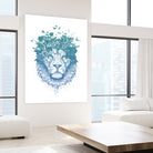 Floral lion by Solti Balázs on GIANT ART - white digital drawing