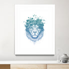 Floral lion by Solti Balázs on GIANT ART - white digital drawing