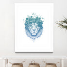 Floral lion by Solti Balázs on GIANT ART - white digital drawing