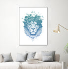 Floral lion by Solti Balázs on GIANT ART - white digital drawing