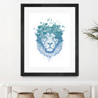 Floral lion by Solti Balázs on GIANT ART - white digital drawing