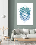 Floral lion by Solti Balázs on GIANT ART - white digital drawing