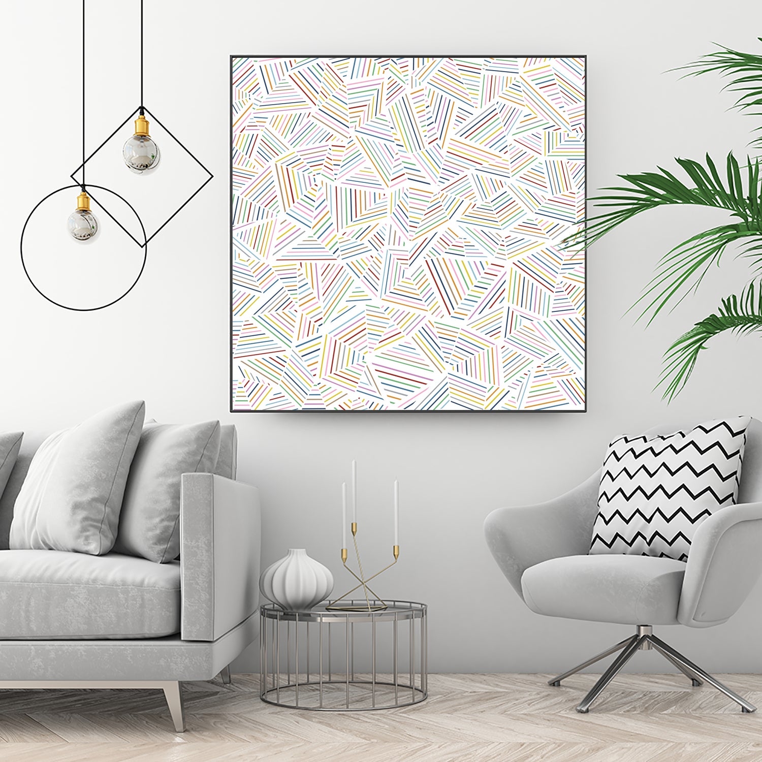 Ab Linear Rainbow by Emeline Tate-Robertson on GIANT ART - white digital painting