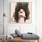 Woman upside down - painting in watercolor by CADET Pierre on GIANT ART - black digital painting