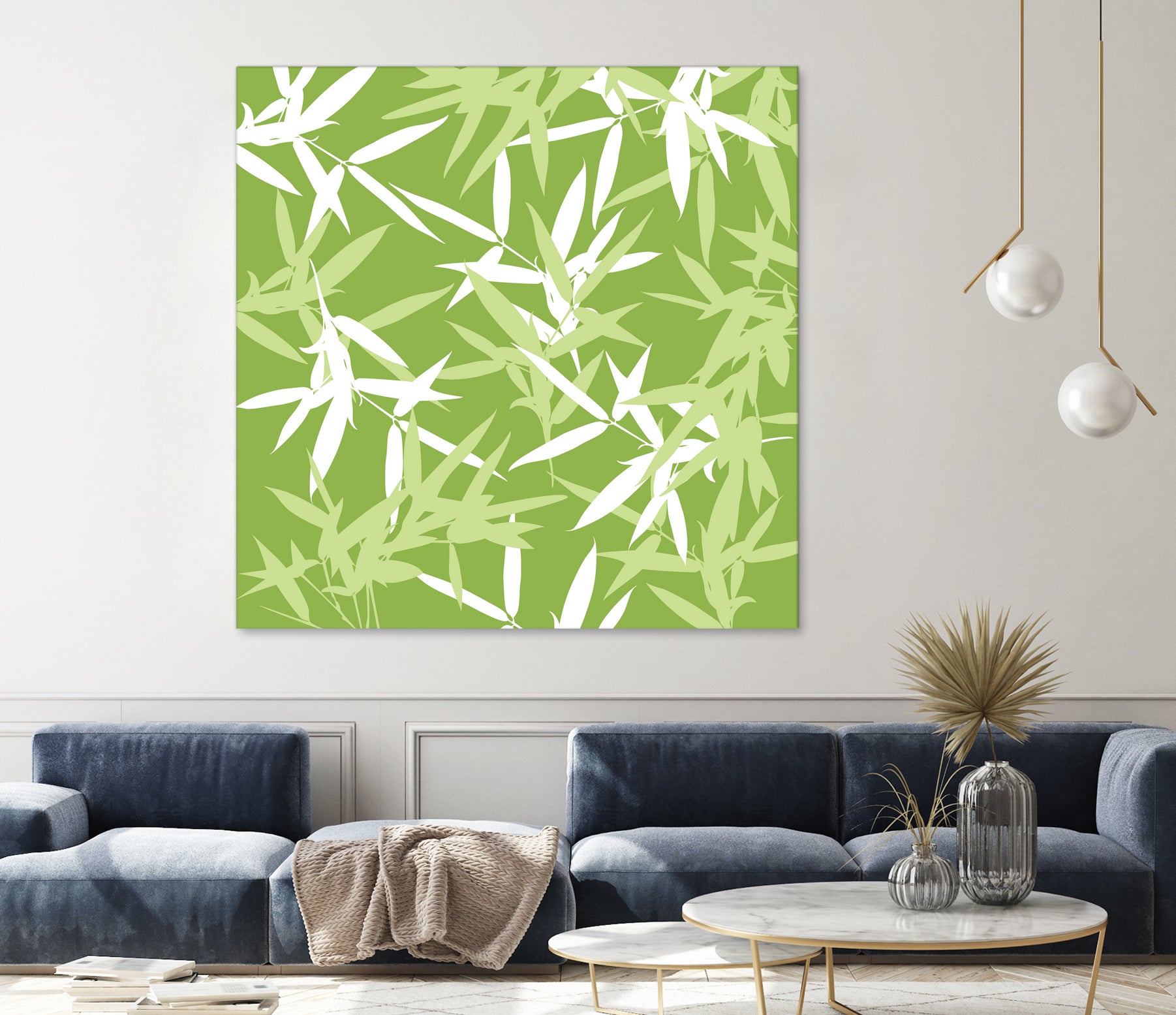 Original Green Bamboo Pattern by Brigitte Carre on GIANT ART - green digital painting