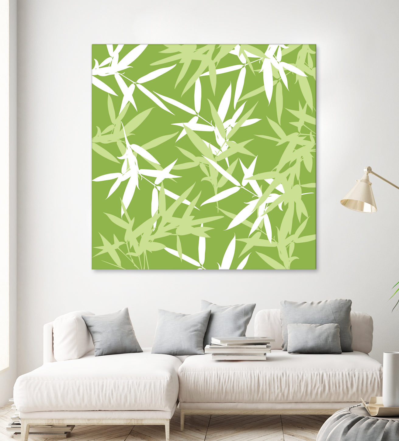 Original Green Bamboo Pattern by Brigitte Carre on GIANT ART - green digital painting