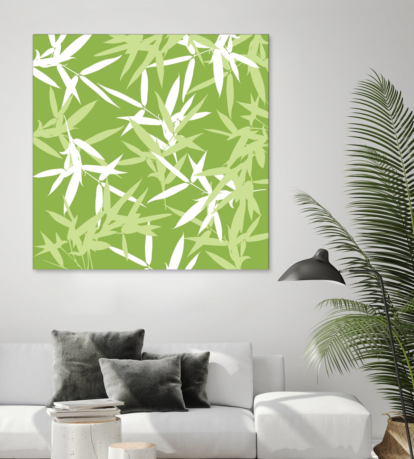 Original Green Bamboo Pattern by Brigitte Carre on GIANT ART - green digital painting