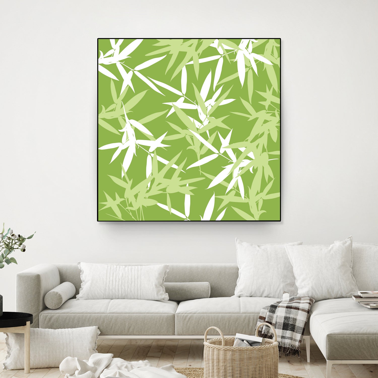 Original Green Bamboo Pattern by Brigitte Carre on GIANT ART - green digital painting