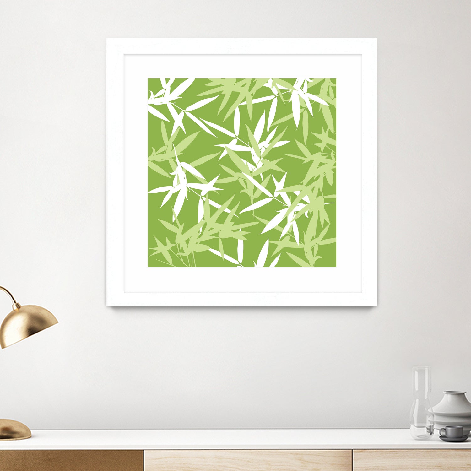 Original Green Bamboo Pattern by Brigitte Carre on GIANT ART - green digital painting