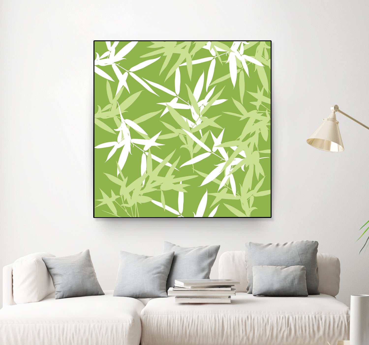 Original Green Bamboo Pattern by Brigitte Carre on GIANT ART - green digital painting