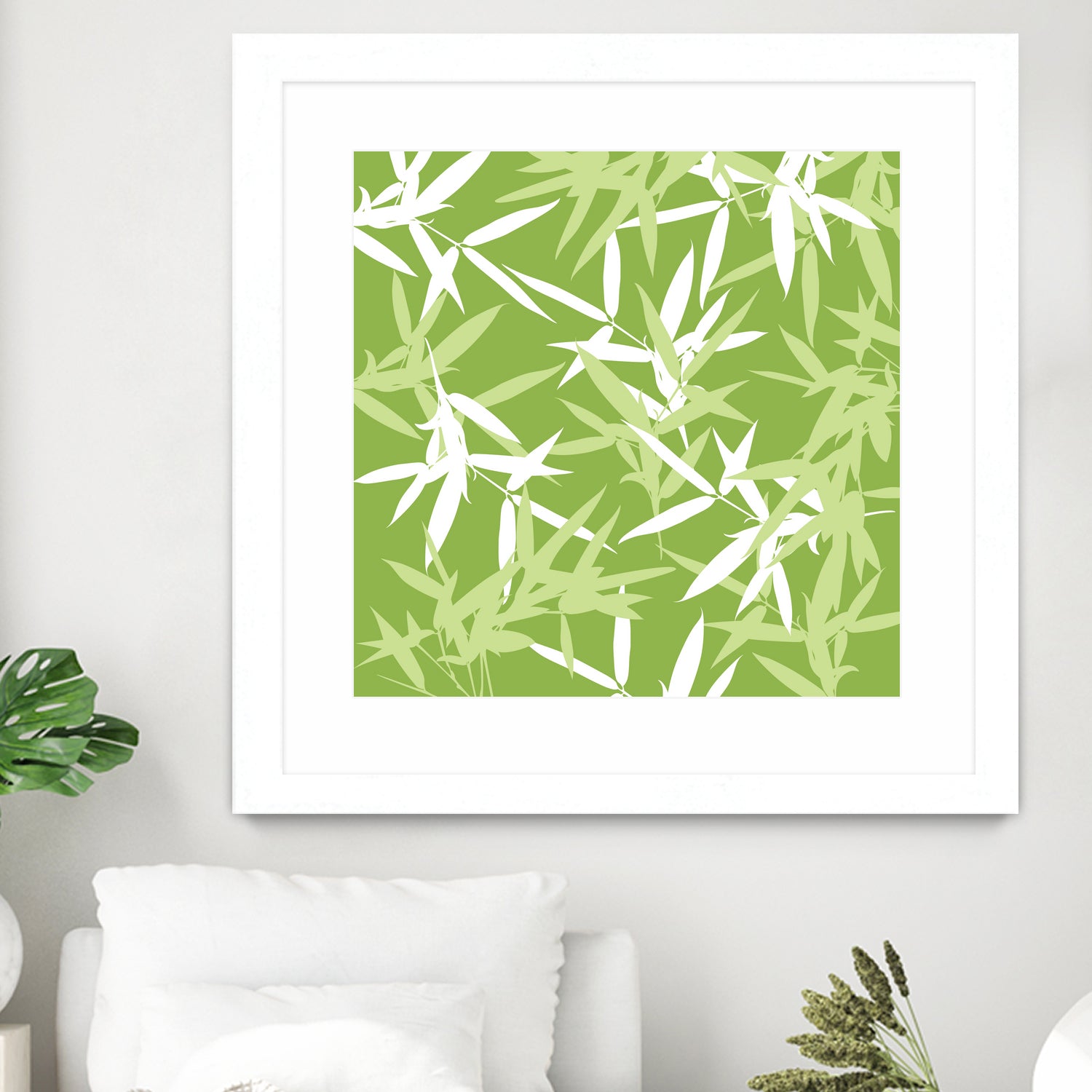 Original Green Bamboo Pattern by Brigitte Carre on GIANT ART - green digital painting