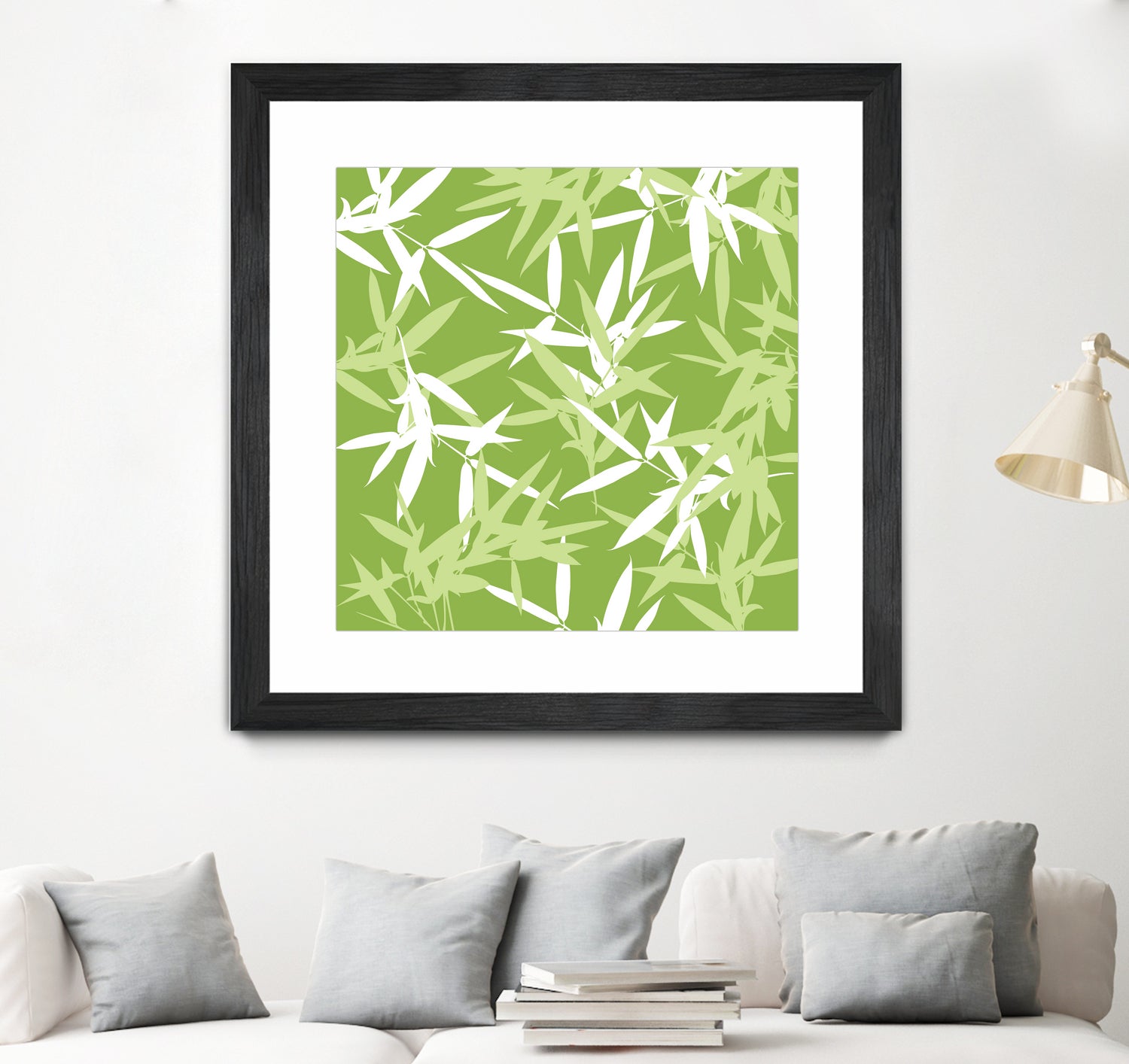 Original Green Bamboo Pattern by Brigitte Carre on GIANT ART - green digital painting