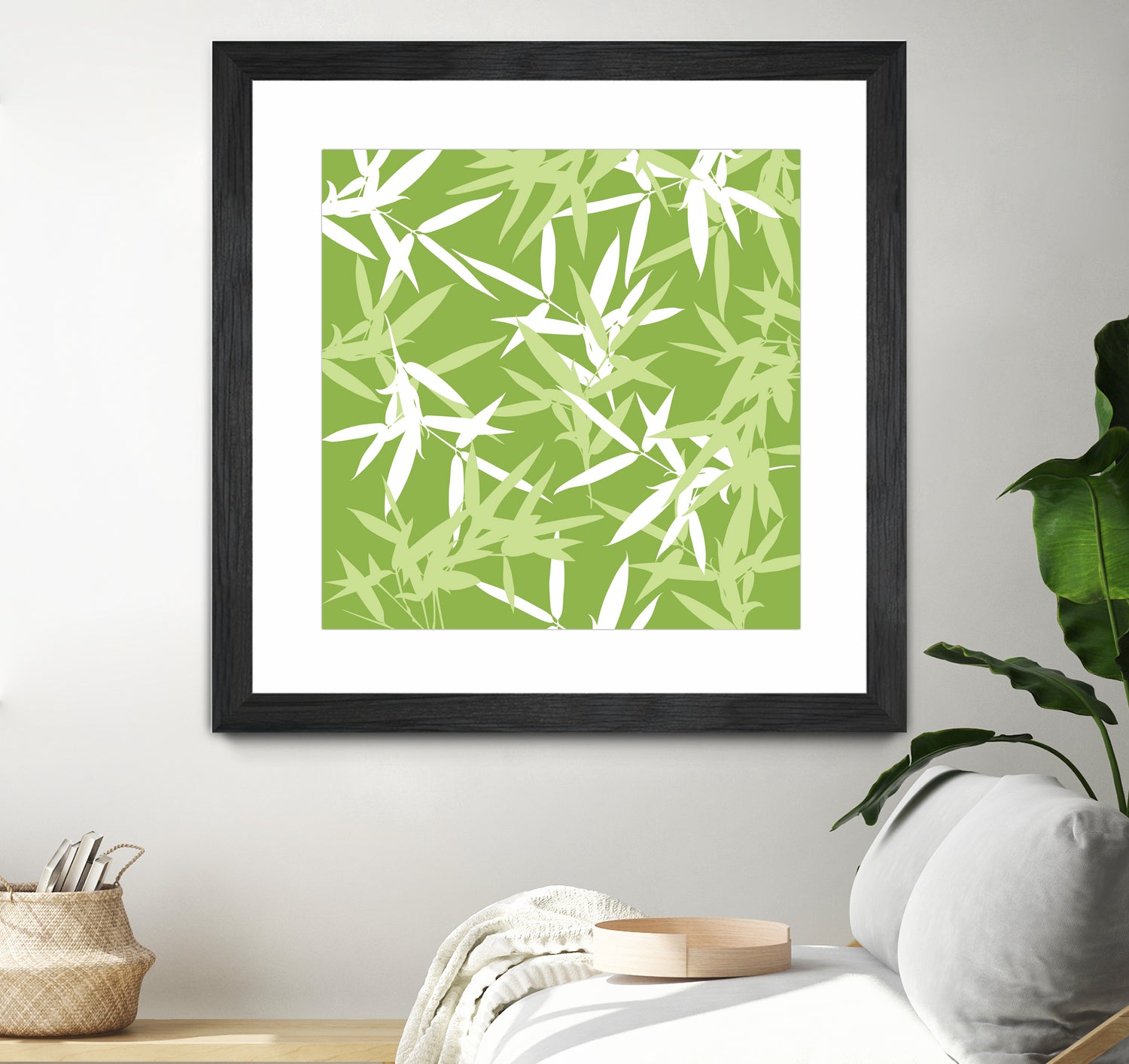 Original Green Bamboo Pattern by Brigitte Carre on GIANT ART - green digital painting