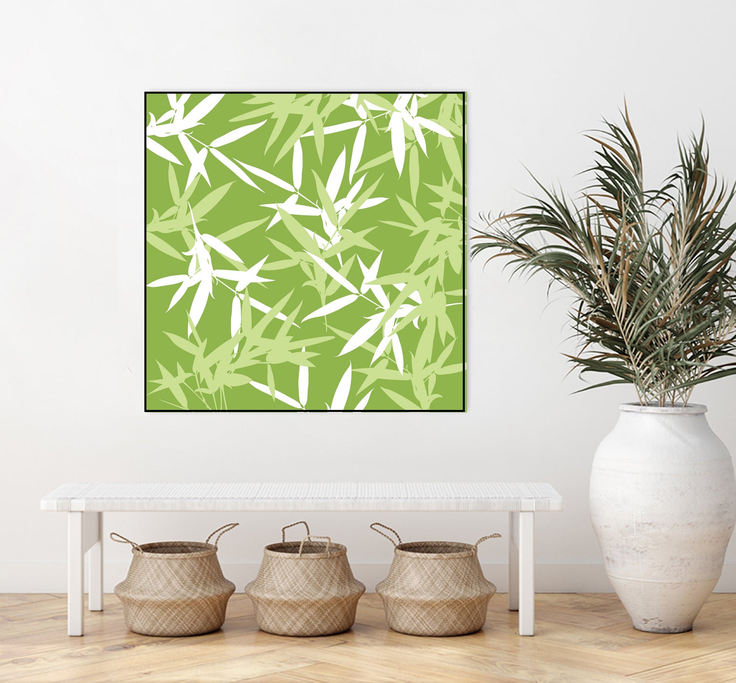 Original Green Bamboo Pattern by Brigitte Carre on GIANT ART - green digital painting