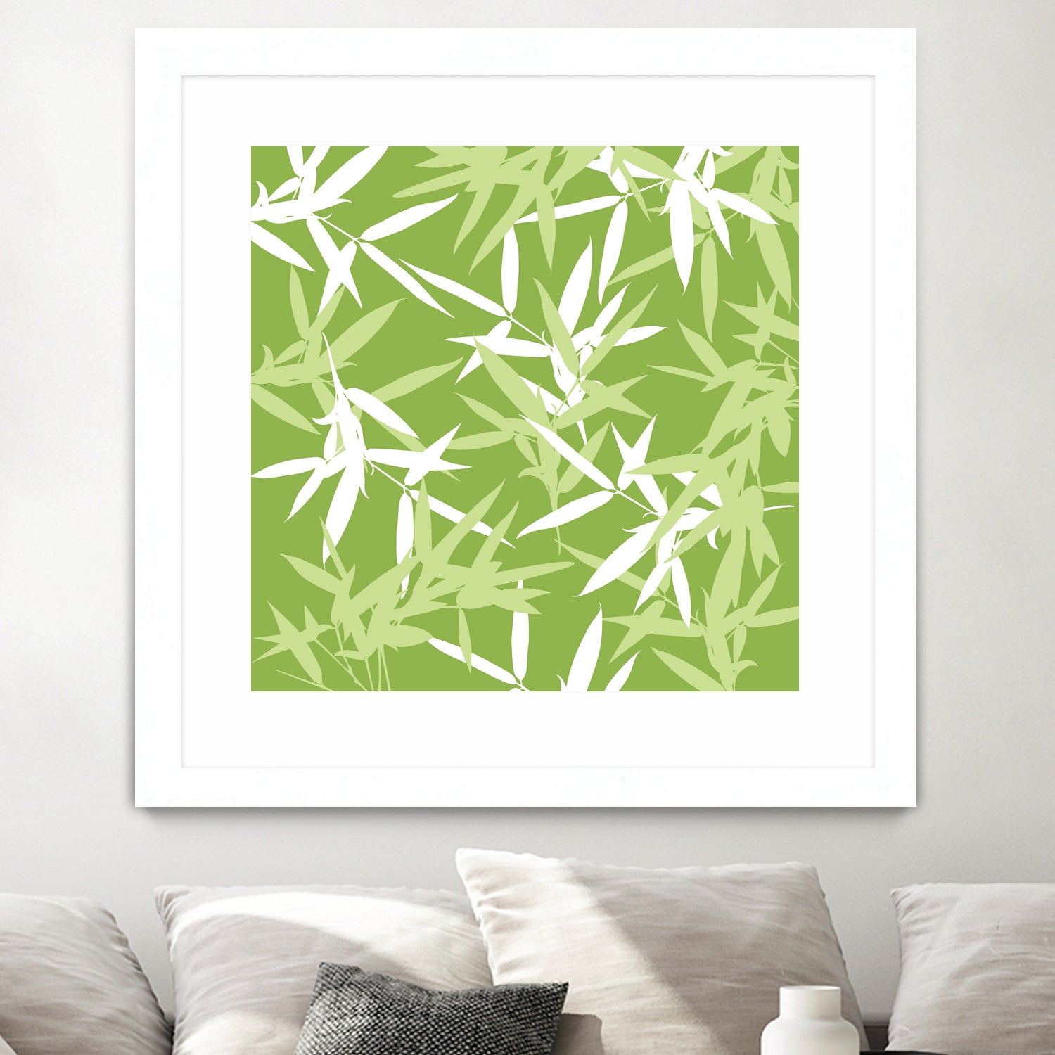 Original Green Bamboo Pattern by Brigitte Carre on GIANT ART - green digital painting