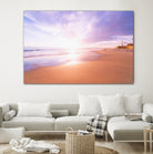 Sunset Beach Scene, Summertime, Pastel Sky by Petra Lang on GIANT ART - pink photo illustration