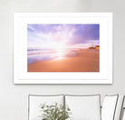 Sunset Beach Scene, Summertime, Pastel Sky by Petra Lang on GIANT ART - pink photo illustration