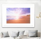 Sunset Beach Scene, Summertime, Pastel Sky by Petra Lang on GIANT ART - pink photo illustration