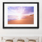 Sunset Beach Scene, Summertime, Pastel Sky by Petra Lang on GIANT ART - pink photo illustration