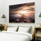 Sunset  Coast, Waves and Rocks by Petra Lang on GIANT ART - brown photo illustration