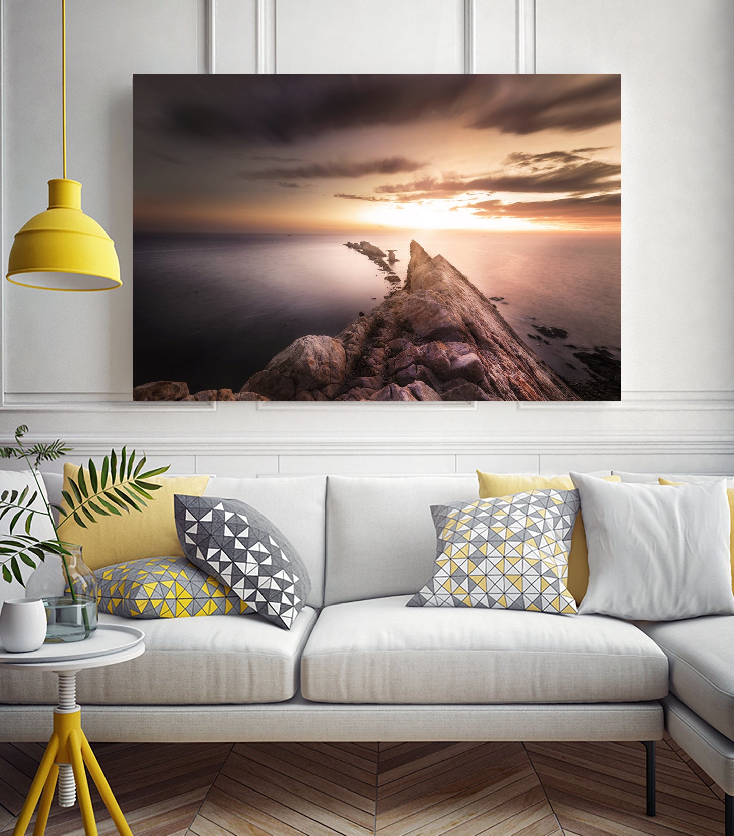 Sunset  Coast, Waves and Rocks by Petra Lang on GIANT ART - brown photo illustration