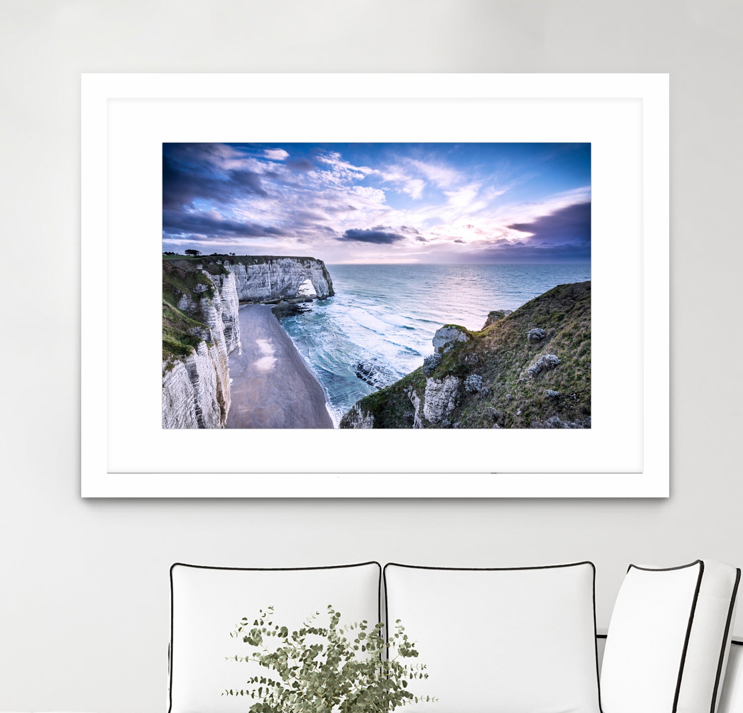 Natural Rock Arch -  Normandy, France by Petra Lang on GIANT ART - blue photo illustration