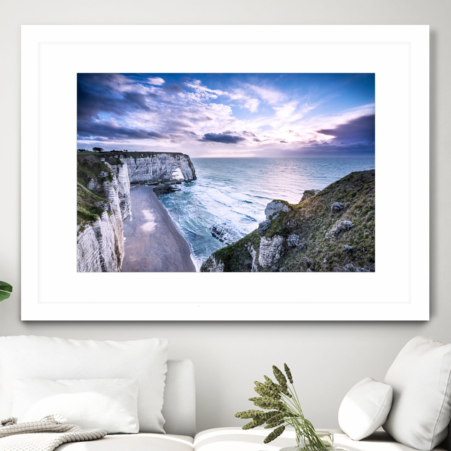 Natural Rock Arch -  Normandy, France by Petra Lang on GIANT ART - blue photo illustration