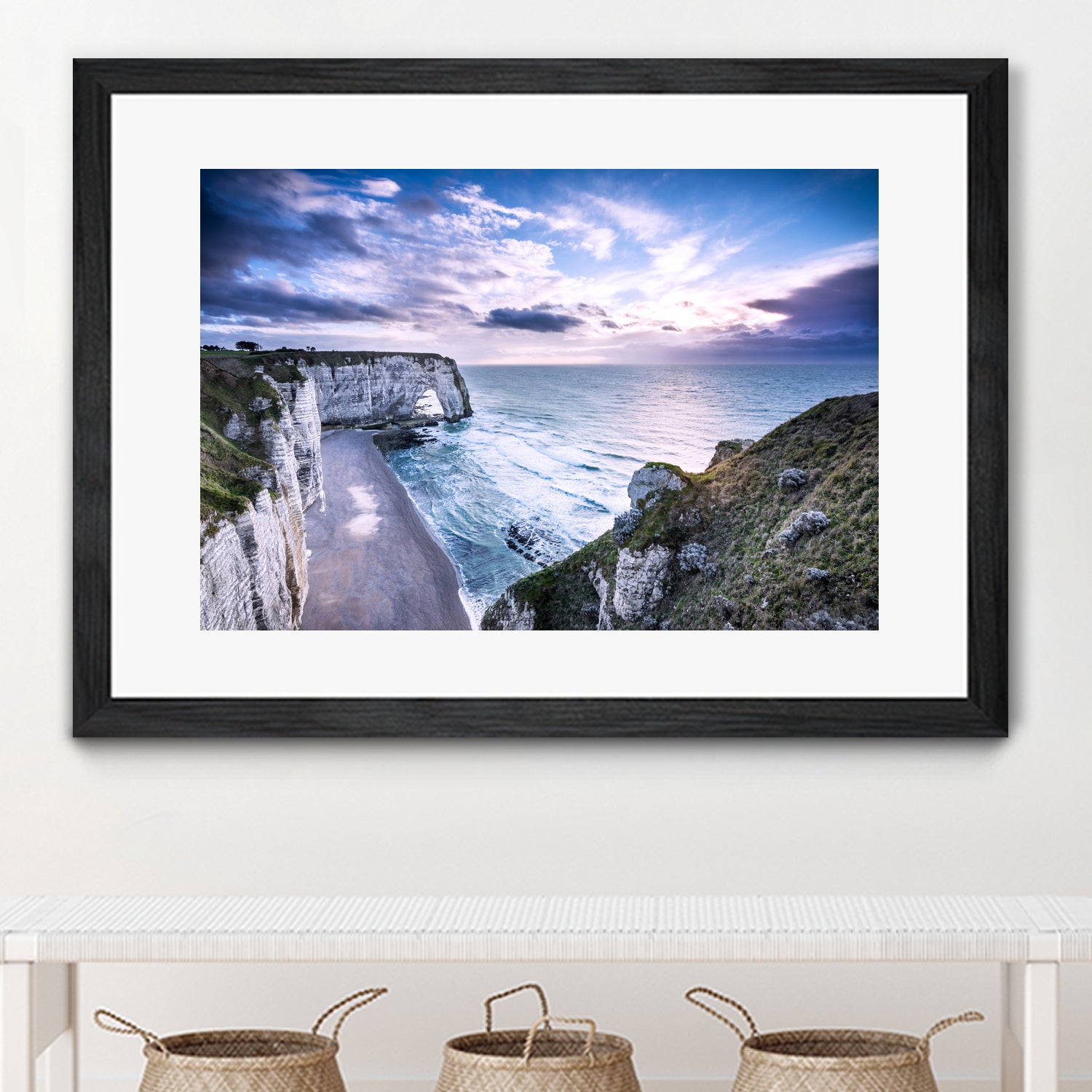 Natural Rock Arch -  Normandy, France by Petra Lang on GIANT ART - blue photo illustration