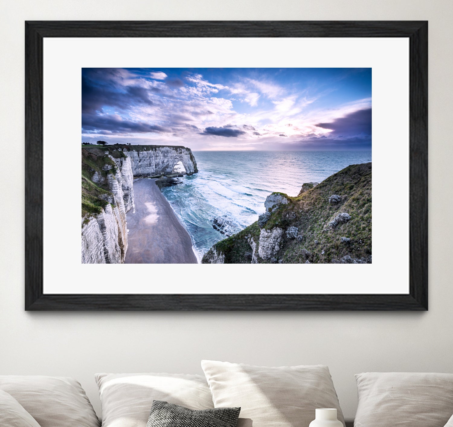 Natural Rock Arch -  Normandy, France by Petra Lang on GIANT ART - blue photo illustration