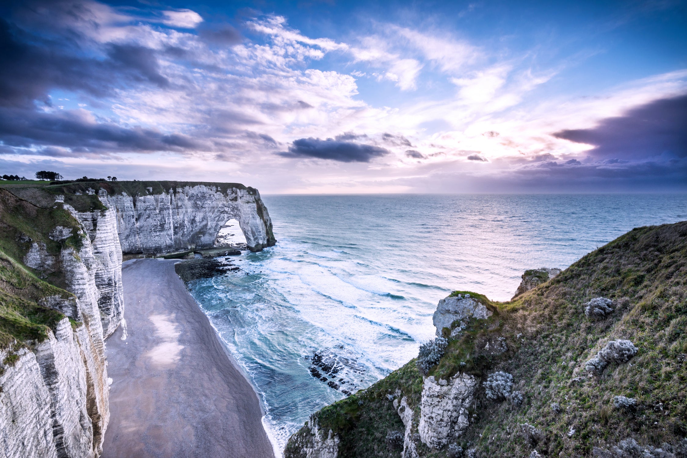 Natural Rock Arch -  Normandy, France by Petra Lang on GIANT ART - blue photo illustration