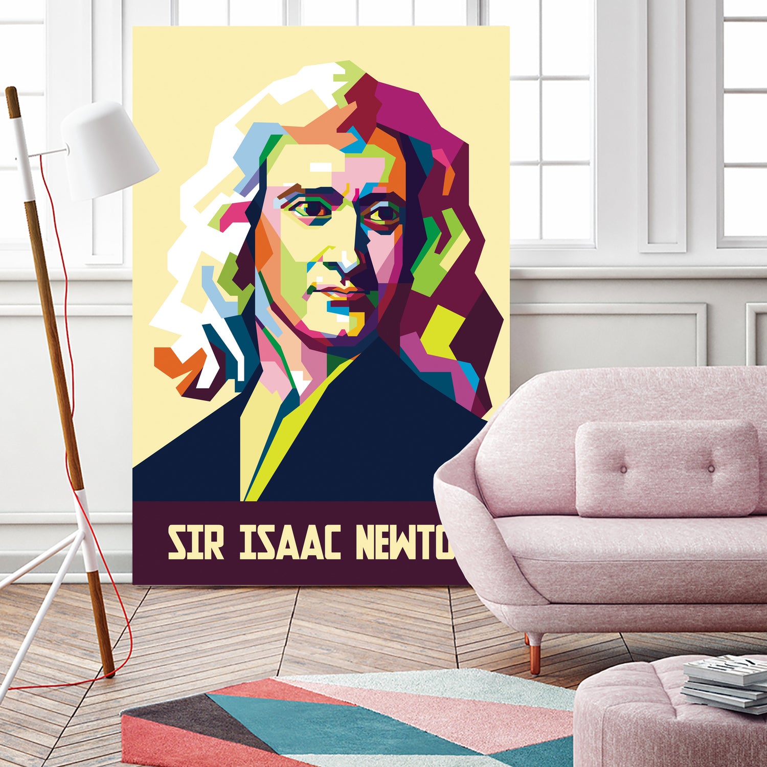 Sir Isaac Newton In Pop Art by Ahmad Taufiq on GIANT ART - white photo illustration