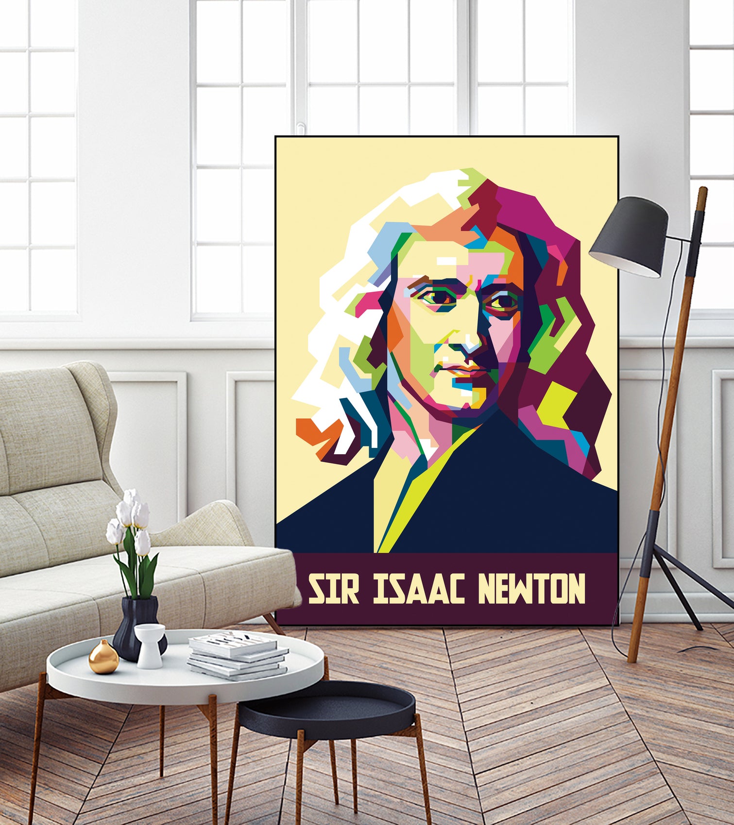 Sir Isaac Newton In Pop Art by Ahmad Taufiq on GIANT ART - white photo illustration