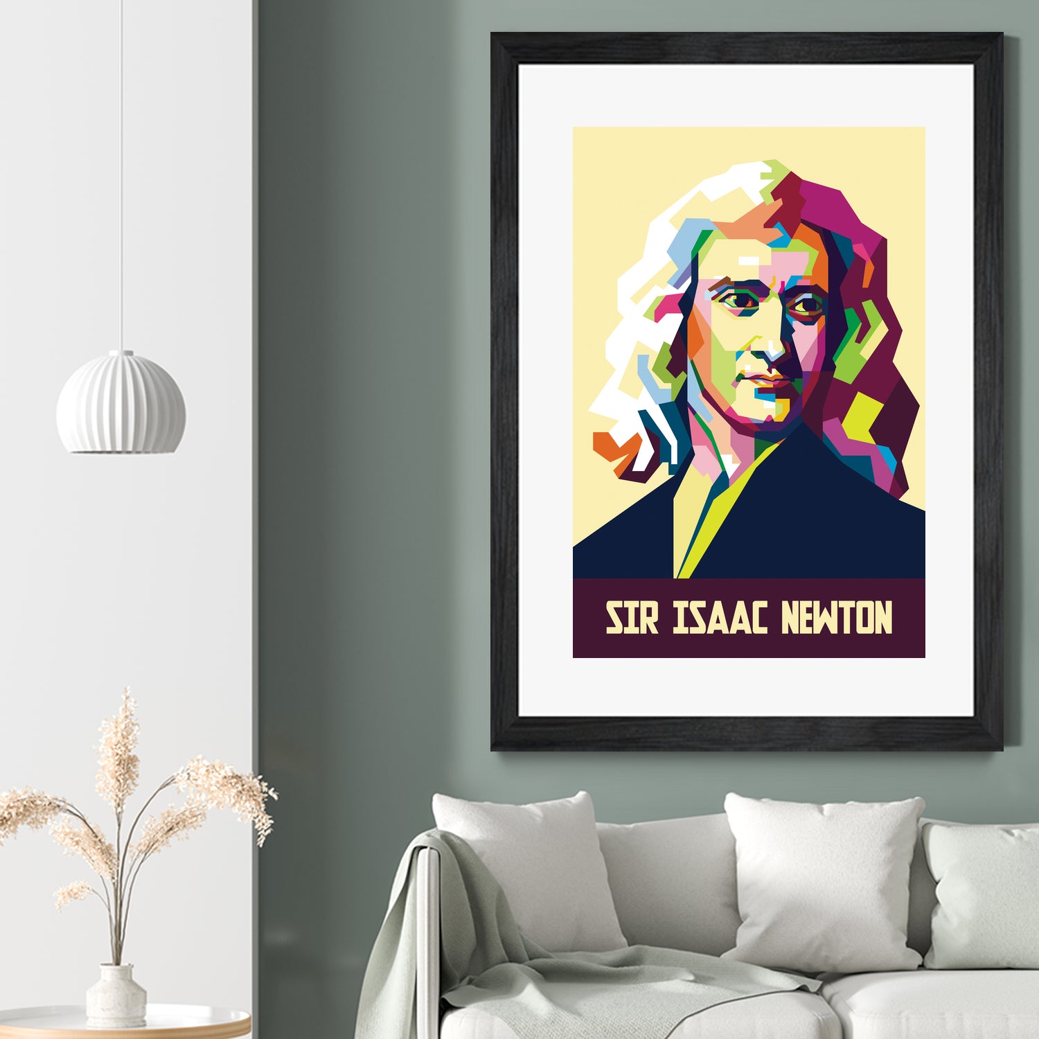 Sir Isaac Newton In Pop Art by Ahmad Taufiq on GIANT ART - white photo illustration