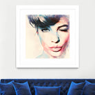 wink - painting watercolor by CADET Pierre on GIANT ART - blue digital painting