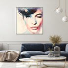 wink - painting watercolor by CADET Pierre on GIANT ART - blue digital painting