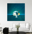 Astronaut Billards by Romina Lutz on GIANT ART - green digital painting