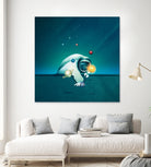 Astronaut Billards by Romina Lutz on GIANT ART - green digital painting