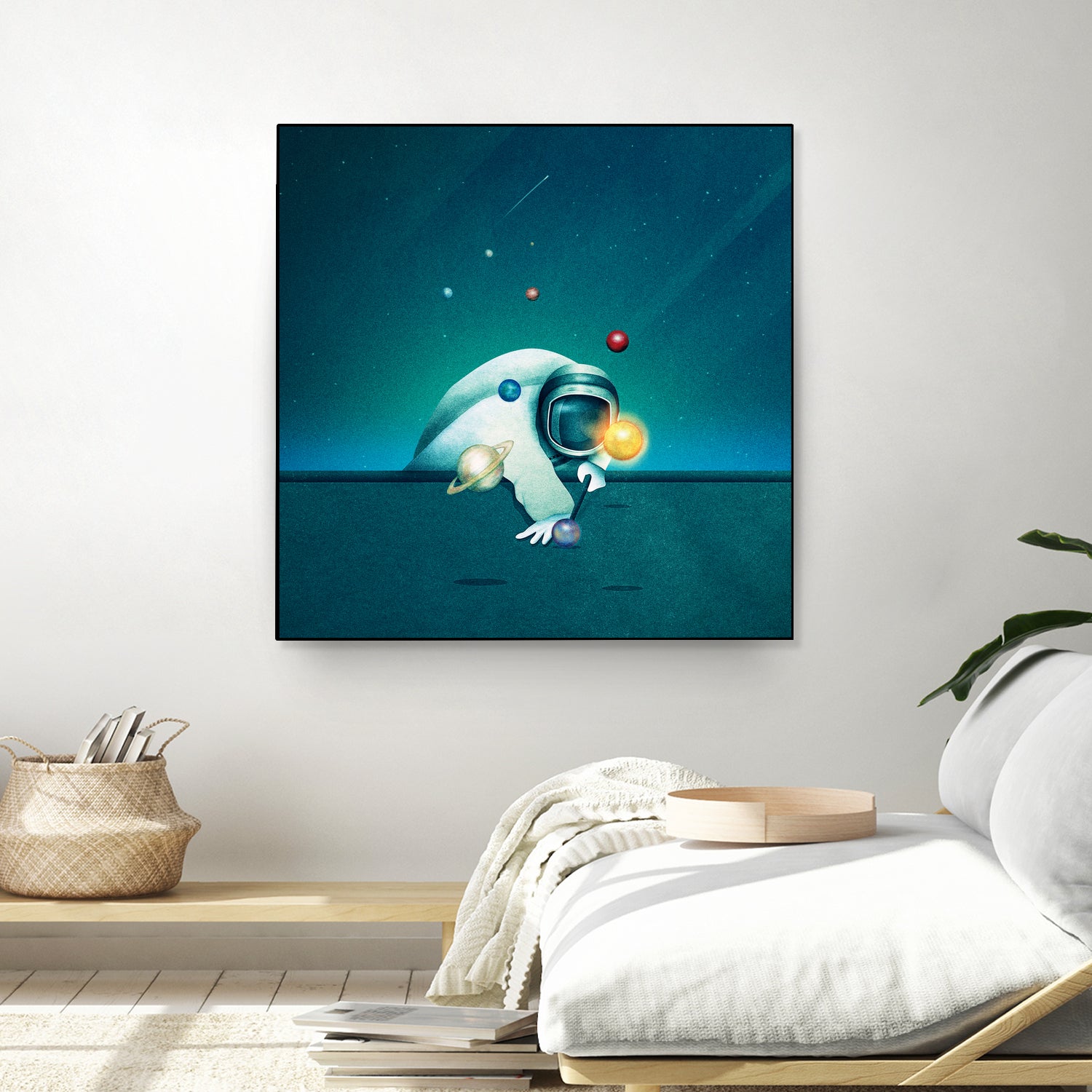 Astronaut Billards by Romina Lutz on GIANT ART - green digital painting