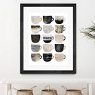 Pretty Coffee Cups 3 - White by Elisabeth Fredriksson on GIANT ART - gray digital painting