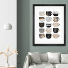 Pretty Coffee Cups 3 - White by Elisabeth Fredriksson on GIANT ART - gray digital painting