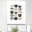 Pretty Coffee Cups 3 - White by Elisabeth Fredriksson on GIANT ART - gray digital painting