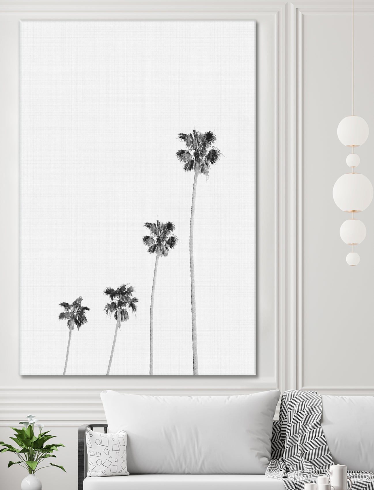 Palm Trees Monochrome by Justinas Jokubauskas on GIANT ART - black digital painting