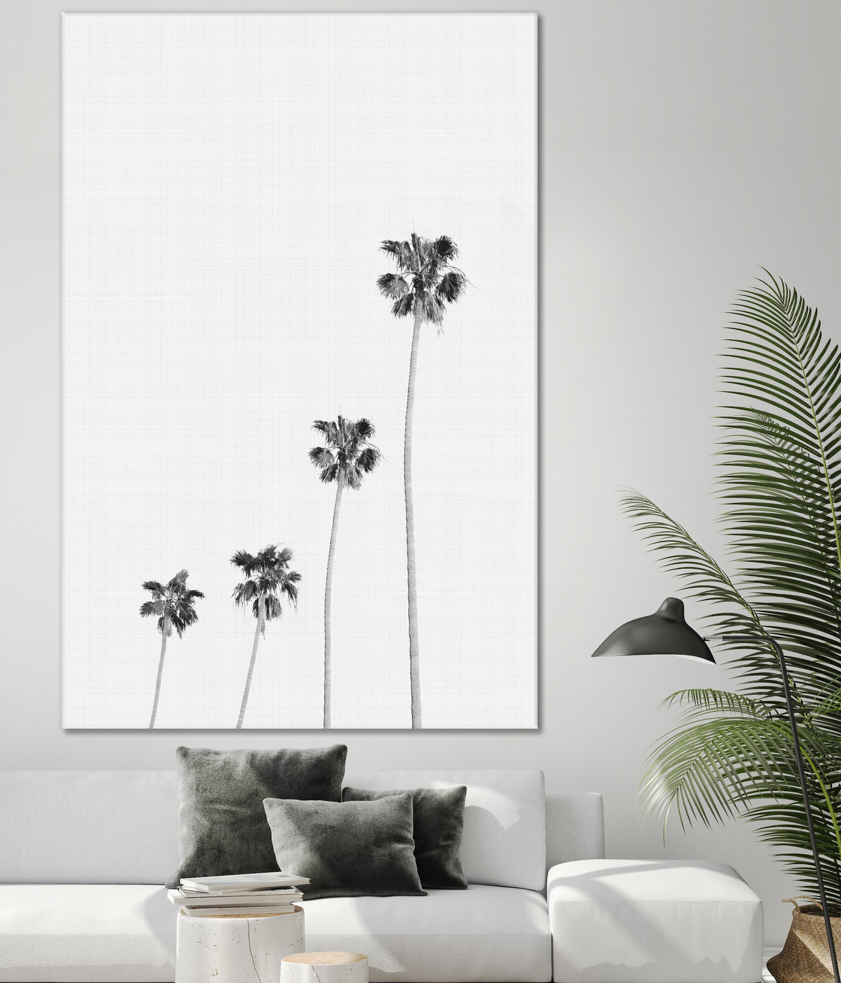 Palm Trees Monochrome by Justinas Jokubauskas on GIANT ART - black digital painting