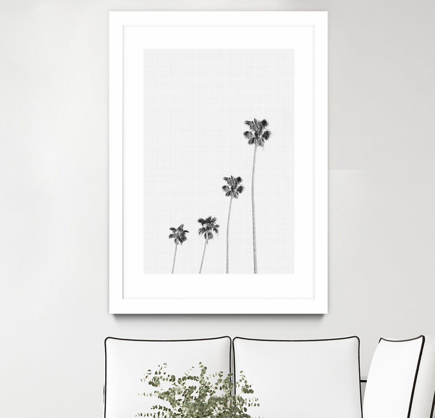 Palm Trees Monochrome by Justinas Jokubauskas on GIANT ART - black digital painting