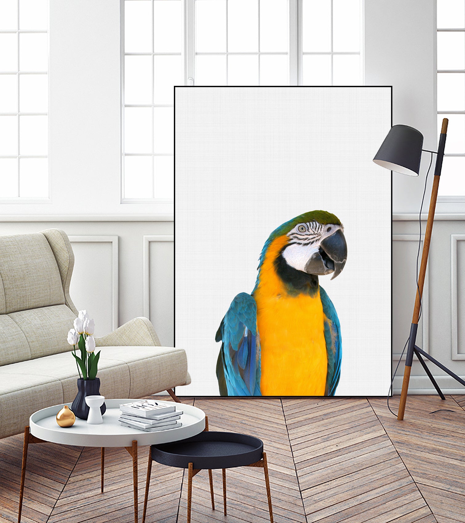 Macaw Parrot by Justinas Jokubauskas on GIANT ART - yellow photo manipulation